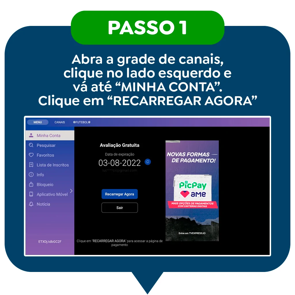 Recarregar o App TV Express